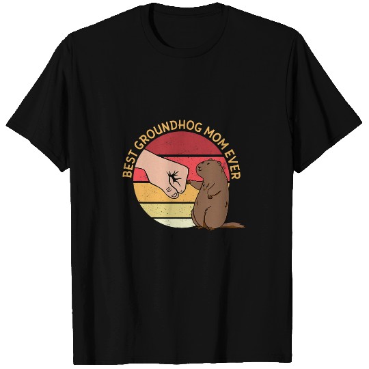 Lacrosse Gift Official bests Groundhog Mom Ever Woodchuck Retro Mother T-Shirts