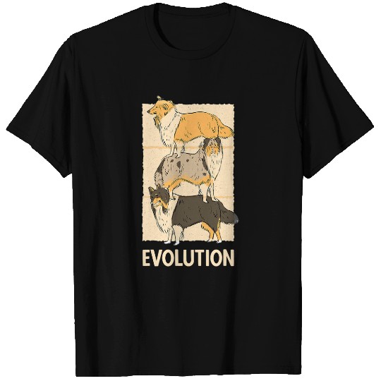 Evolution Border Collie Dogs Herd T-Shirts