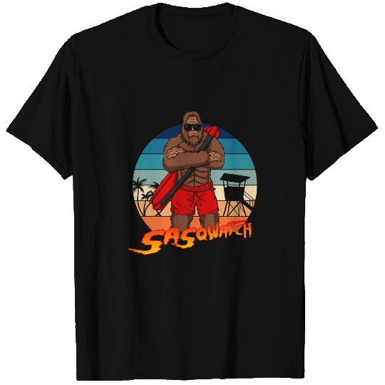 Funny bigfoots Sasqwatch Lifeguard Retro Vintage T-Shirts