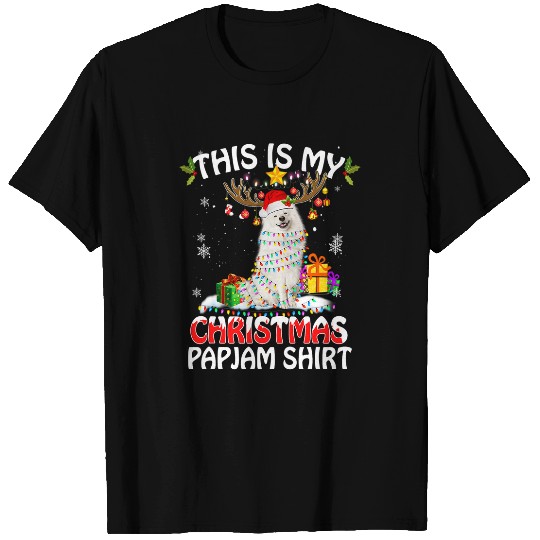 Dog Samoyed This Is My Christmas Pajama Samoyed Lights Santa Reindeer T-Shirts