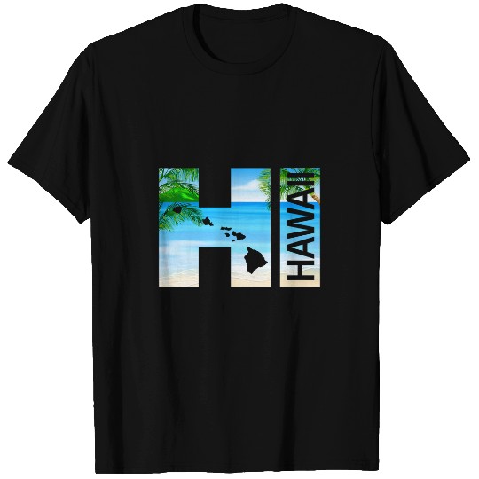 HI Hawaii Beach Hawaiian Islands T-Shirts