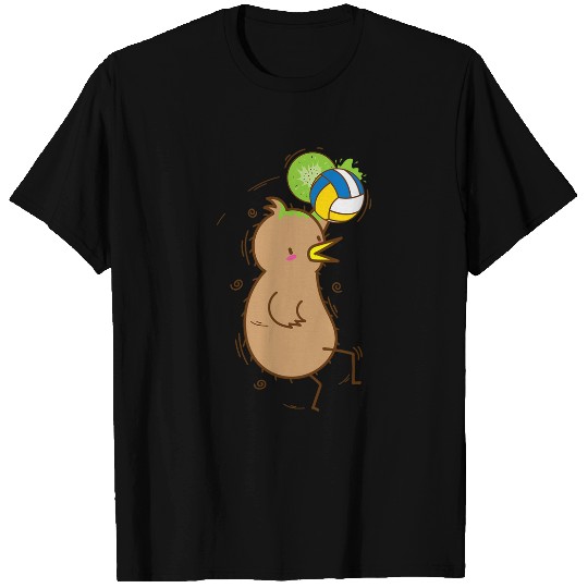 Kiwi plays Volleyball Bird and Fruit T-Shirts