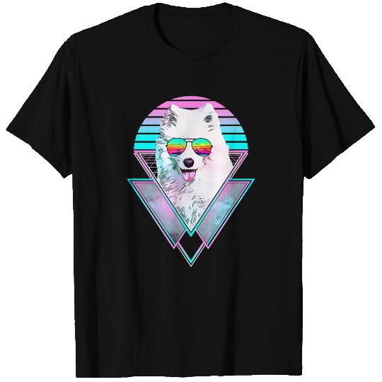 Dog Samoyed vintages Retro Vaporwave Beach Vibe T-Shirts