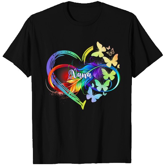 Miss My Nana Remembered My Grandma In Heaven Butterfly T-Shirts