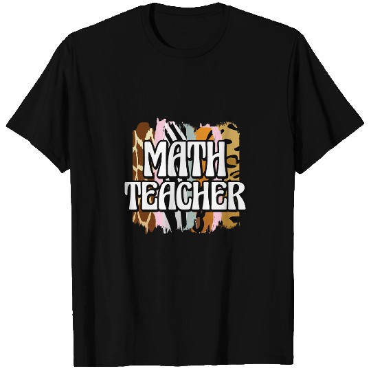 Math Teacher Leopard Print T-Shirts