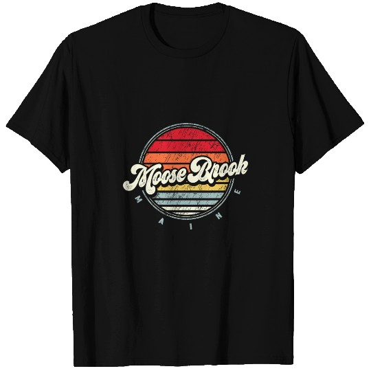 Retro Moose Brook homes State Cool 70s Style Sunset T-Shirts
