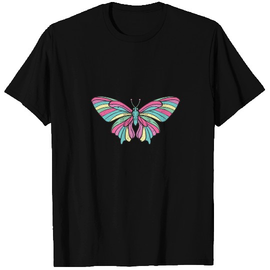 Pastel Butterfly Moth Lavender Blue Yellow Mint Green Pink T-Shirts