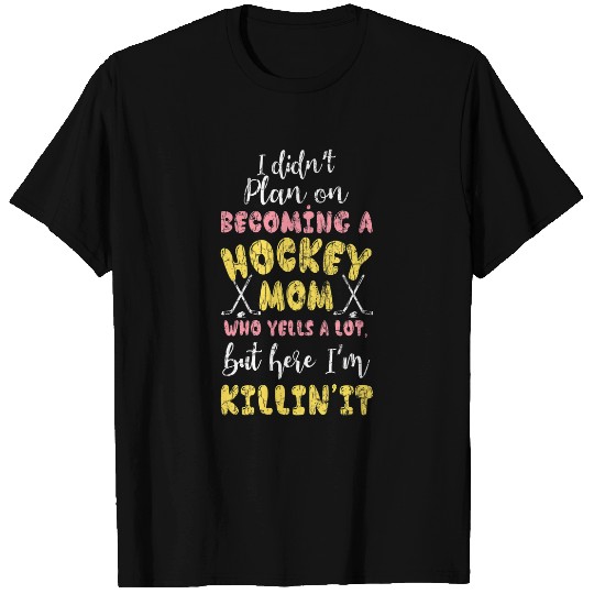 Ice Hockey Mom Funny Player Coachs Winter Sports Graphic T-Shirts