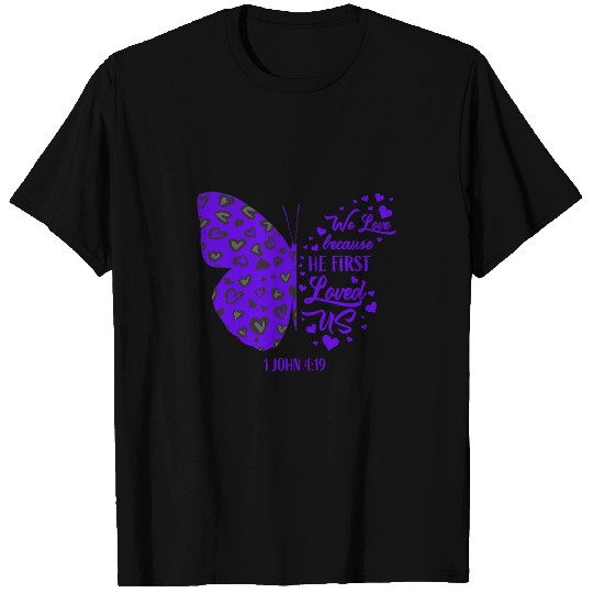 Valentines Gifts Her Women Teen Girls Purple Butterfly Lover T-Shirts