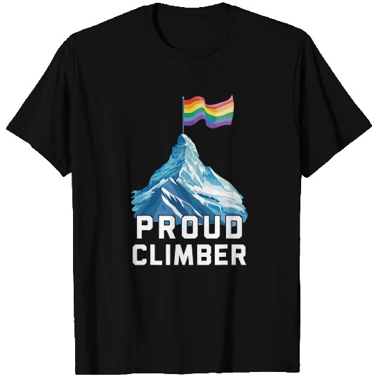 Proud Climber Rainbow Flag Love Queer Pride Month Climbing T-Shirts
