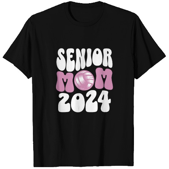 Senior Mom Class Of 2024 Volleyball Mom Graduation Groovy T-Shirts