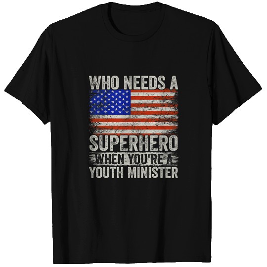 Funny Youth Minister Superhero vintages Tee For Men Dad T-Shirts