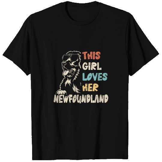 Newfoundland Girl Cool vintages Retro for Dog Mom T-Shirts