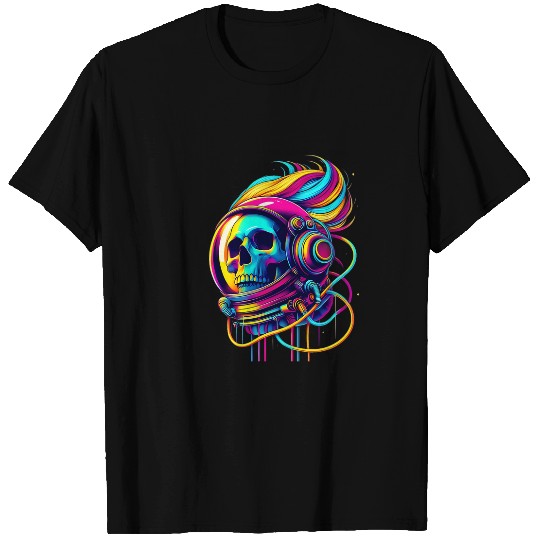 Discover Rainbow Astronaut Skull Space Lovers Cool Graphic Tee 4 T-Shirts