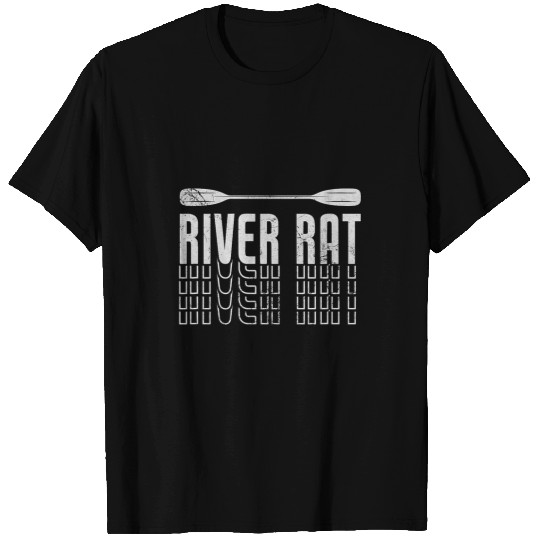 River Rat Kayaking Paddling Kayaker Paddler Distressed T-Shirts