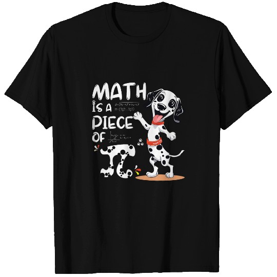 Kids Dalmatian Dog Pi Math Is A Piece Of Pie NERD Boys Girls T-Shirts