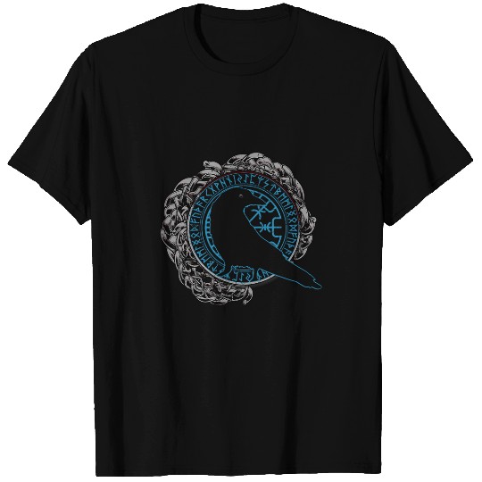 Valhalla Raven Ravens Odins Runes Norse Compass Viking 211 T-Shirts