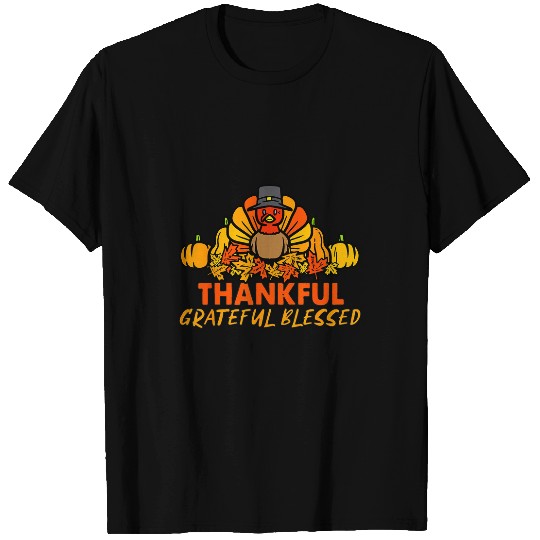 Thankful Grateful Blessed Thanksgiving Turkey Women Girls 23 T-Shirts