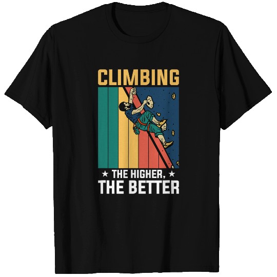 Retro Rock Climbing Man Climb Climber Mountains T-Shirts