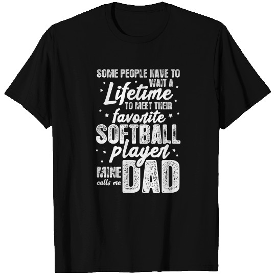 Mens Softball Dad Favorite Softball Player Vintage T-Shirts