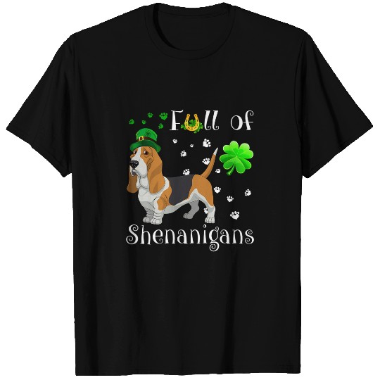 Discover Full Of Shenanigans basset hound Dog Irish T-Shirts
