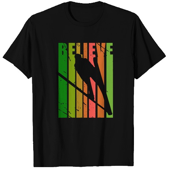 Discover Retro Mens Slalom Skis Skiing Winter Sports Fan Lover Coach T-Shirts