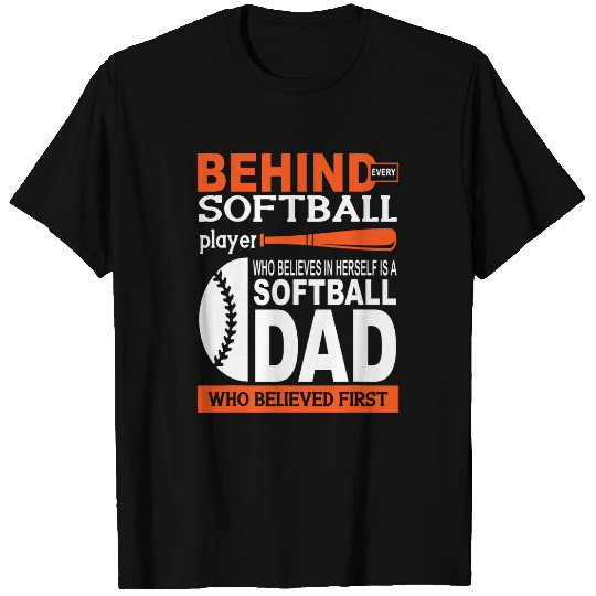 Mens Softball Dad Softball Player Father T-Shirts