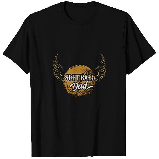 mens softball dad proud baseball player fars day T-Shirts
