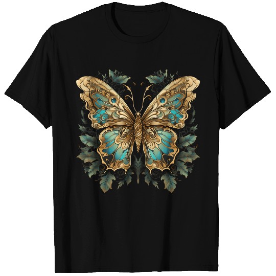 vintages Cottagecore Butterfly Moth With Flowers T-Shirts