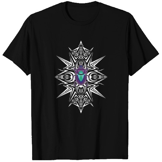 Purple Beetle with White Mandala T-Shirts