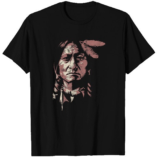 sitting bull native american chief indian warrior men women T-Shirts