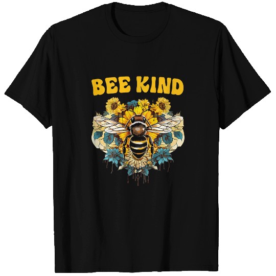Honey Bee Bee Lover on Sunflower Beekeeping Bee Kind T-Shirts