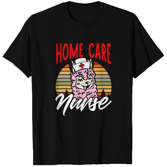 homes Health Care nurses Funny Llama Graphic Art Nursing T-Shirts