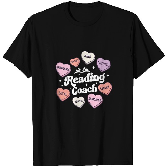 Reading Teacher Valentines Day Groovy Literacy Coachs Hearts 5 T-Shirts