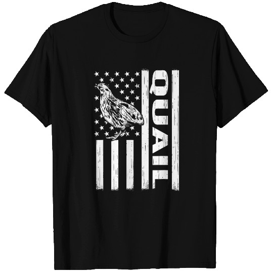 USA Flag 4th July quail hunting and quail farmer quail man T-Shirts