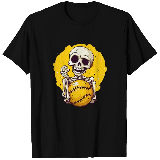 Softball Skeletons Halloween Women Girls Softball Halloween 2 T-Shirts