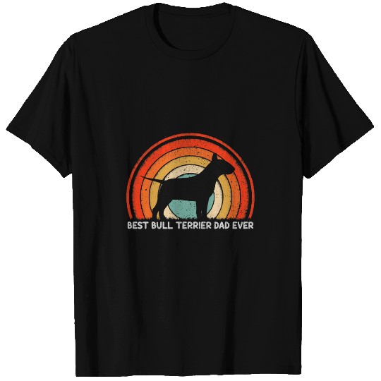 Mens Retro Style vintages bests Bull Terrier Dad Ever Fathers Day T-Shirts