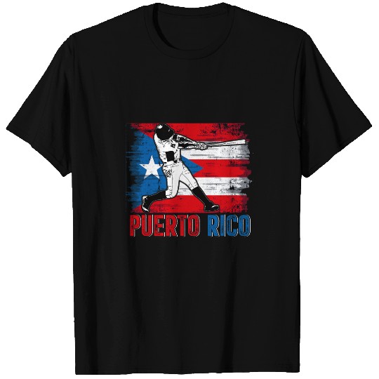 Puerto Rican Baseball Player Puerto Rico Flag Baseball Fans T-Shirts