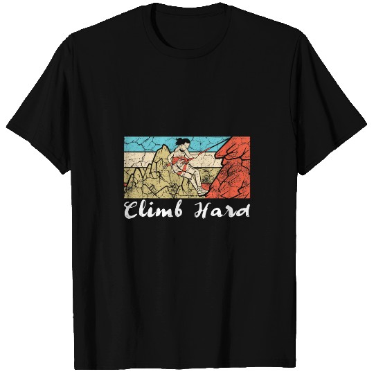 Retro Rock Climbing Awesome Climbing vintages Climb Hard T-Shirts
