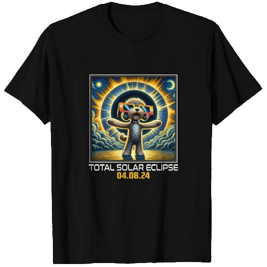 Schnoodle Dog Taking Selfie Solar Eclipse T-Shirts