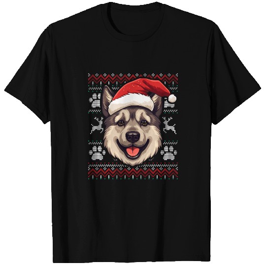 Discover Norwegian Elkhound Santa Hat Christmas Funny Dog Mom Dad 1 T-Shirts