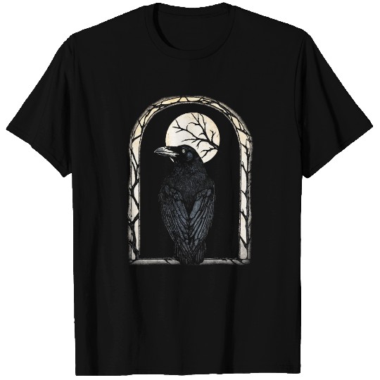 Mystical Moon Gothic Raven T-Shirts