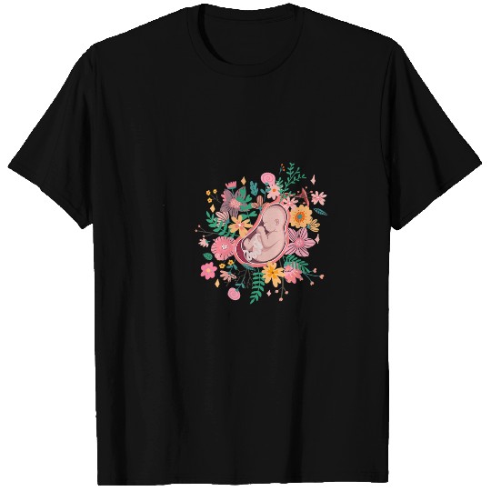 Midwife Thank You Fetus Flowers 2Doula Midwifery Midwife T-Shirts
