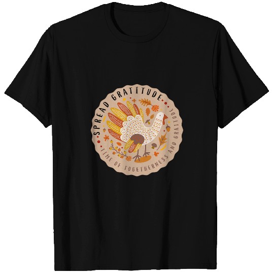 Thanksgiving Cute Fall Design Spread Gratitude Turkey T-Shirts