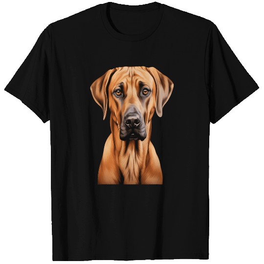 Rhodesian Ridgeback Dog Owner Watercolor Full Face Art T-Shirts