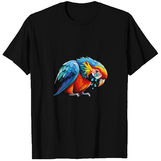Sad Parrot Crying Parrot Graphic Art Parrot Design Women T-Shirts