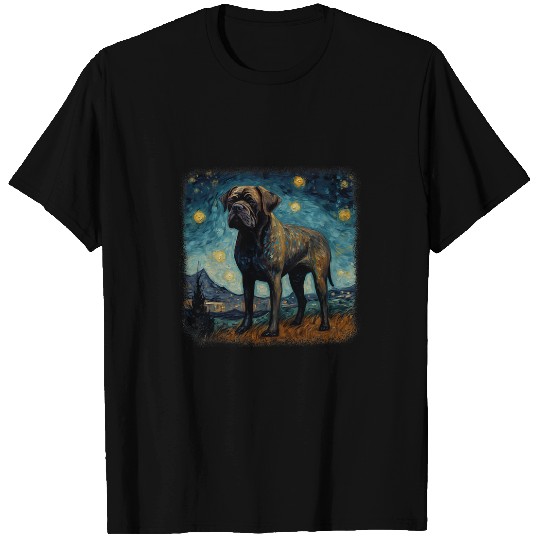 Van gogh Cane Corso in starry night 2 T-Shirts
