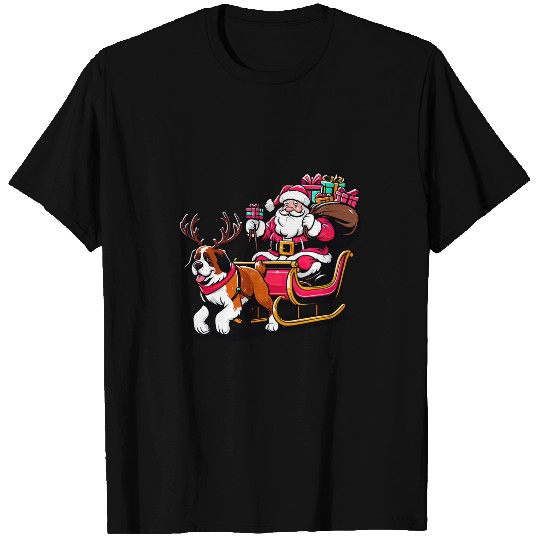 Saint Bernard Santa Claus Funny Dog Christmas 2 T-Shirts