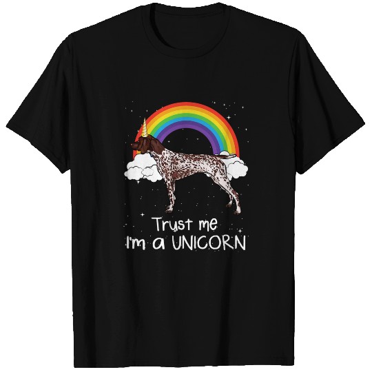 Rainbow German Shorthaired Pointer Trust Me Im A Unicorn T-Shirts