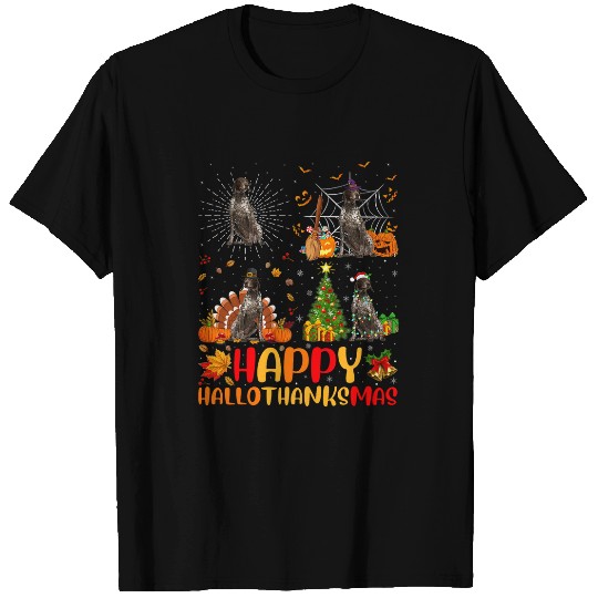 Funny German Shorthaired Pointer Dog Happy Hallothanksmas T-Shirts